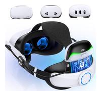 NinjajoyOX Correa de cabeza de batería de 15000 mAh para Meta Quest 3S/Quest 3/Quest 2, correa ajustable Elite de repuesto para mayor comodidad soporte para auriculares VR con almohadillas suaves para