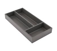 NINKA Connect 2287.90 10111 - Organizador de cajones (3 compartimentos, 40 x 20 x 5 cm, plástico gris oscuro, plata, 400 mm)