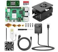 NinkBox Raspberry Pi 5 4 GB con 32 GB Tarjeta, Starter Kit Pi 5 con 4 Aluminio Disipador de Calor, USB-C Alimentación 5,1V/5A, Cables HDMI, Ventilador Accesorios Completos, Lector