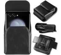 NINKI - Funda para Samsung Galaxy Z Flip 7/6/5/4/3/2/Flip, Motorola RAZR 2025 60 Ultra con Funda de cinturón, Piel y cinturón para Galaxy Z Flip 7 Series Cinturón Negro