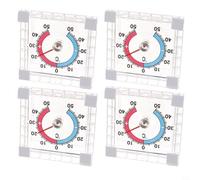 NINMORTH 4 piezas de ventana al aire libre para termómetro de puerta, puntero cuadrado para dial -50 a 50 precisión, medidor de temperatura bimetálico de batería, para doble tono para rojo azul para