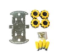 NINMORTH 4WD - Kit de chasis de coche robot de rueda Mecanum, marco de metal de aleación de aluminio con ruedas omnidireccionales de 60 mm, robótica educativa, plataforma de programación de bricolaje