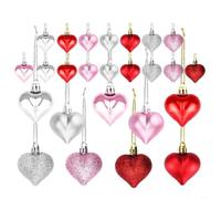 NINMORTH Adornos de plástico con forma de corazón, paquete de 36 unidades, multicolor, rellenables, como regalo de amor, regalo para mamá, 4 cm, 6 cm, decoración festiva (4 cm24)