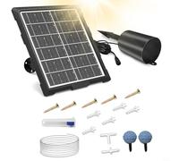 NINMORTH Aireador solar de estanque controlado por temporizador, bomba de oxígeno silenciosa para vida acuática, bomba de aire resistente a la intemperie para piscinas pequeñas