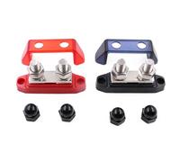 NINMORTH Bloque de distribución de energía de barra de bus 12 V 250 A, terminales de perno dobles M810 con cubierta protectora, acero inoxidable 304 para coche, barco, solar, paquete de 2
