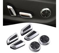NINMORTH Botón de ajuste de asiento para coche, cubierta de interruptor A4L B8 para A5 para A6L C6 C7 A7 para Q3 para Q5 Q5L - 6 unidades, plástico ABS negro