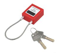 NINMORTH Candado de cable de grillete largo con etiquetado, resistente a la intemperie, candado de alambre de acero inoxidable, para diseño compacto de nailon con 2 llaves