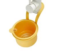 NINMORTH Cesta coladora colgante para fregadero a presión, cubierta inferior desmontable, grifo de filtro de residuos de alimentos, para almacenamiento compacto de cocina, esponjas, color amarillo