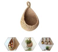 NINMORTH Cesta colgante de pared hecha de cuerda de algodón de yute, tejido a mano, transpirable, almacenamiento para frutas, verduras, cebolla, ajo, organizador de cocina que ahorra espacio con