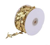 NINMORTH Cinta de vid de hojas artificiales, 30 m, color dorado, plateado, verde, tira de tela para bodas, fiestas, jardín, proyectos de manualidades (dorado)
