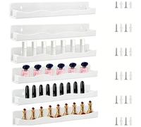 NINMORTH Clear Wave - Estante acrílico para esmalte de uñas, organizador de cosméticos de 38 cm, organizador multiusos para productos de belleza, paquete de 6 unidades