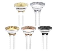 NINMORTH Elegante botón de cisterna de inodoro de doble descarga, barra ajustable de 100 mm, placa de empuje ABS para reparación de tanques, acabado negro