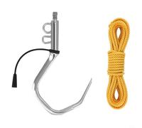NINMORTH Gancho de acero inoxidable 304 Flying Gaff, equipo de aterrizaje de peces resistente con cuerda de 6 m para pesca de agua dulce en el mar (tamaño L)