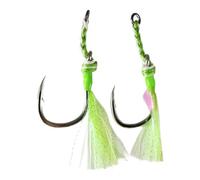 NINMORTH Glow in the Dark - Gancho de pesca de hierro para pesca de barco de mar con piel de pez metal 2 0#B B pieza de repuesto práctica