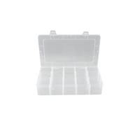 NINMORTH Hoppipola - Caja de almacenamiento de plástico con divisores, organizador de aparejos de pesca transparente, piezas pequeñas, joyas, abalorios, suministros de costura y aperitivos, 27,5 x