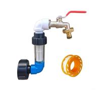 NINMORTH IBC Juego de filtros de agua con grifo de zinc, 20 cm, kit de elevación individual para jardín, colección de lluvia, fácil de instalar