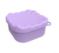 NINMORTH Jabonera de silicona con tapa, caja de ahorro de jabón portátil para viajes, gimnasio al aire libre, contenedor cuadrado a prueba de fugas 11,7 x 11,7 x 5,8 cm (morado)