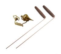 NINMORTH Juego de varillas de cobre con asas de nogal y péndulo Karnak de latón, kit de detector de metales 2PCS para localizar agua