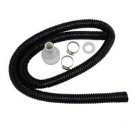 NINMORTH Kit de manguera de bomba de achique de 1,8 m, tubo marino de PVC corrugado con conector de casco pasante y abrazaderas, color blanco y negro