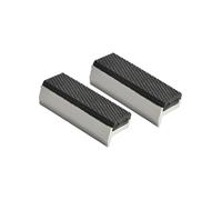 NINMORTH Mordazas de tornillo de banco de metal suaves, cubiertas protectoras de aleación de aluminio en forma de V con imanes de madera y metal para plástico, piezas hexagonales redondas, plata