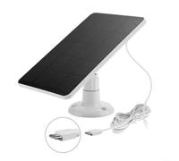 NINMORTH Panel solar resistente a la intemperie de 4 W para cámaras, cable de extensión de 10 pies, montaje flexible, silicona monocristalina de alta eficiencia para cargador (C blanco)