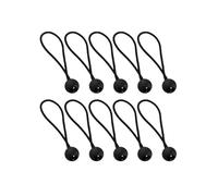 NINMORTH Paquete de 10 correas para sombrilla de patio, toldos flexibles y ajustables, lonas, paños de sombrilla con cuerda de látex elástica fuerte, 15,5 cm, 4,5 mm de diámetro, color negro
