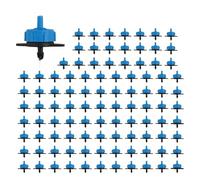 NINMORTH Paquete de 100 goteros compensadores de presión para riego de jardín 2L/H, 4L/H, 8L/H, caudal de 4 mm, azul/amarillo/negro