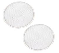 NINMORTH Paquete de 2 bandejas circulares de malla para hornear - Red de horno de aleación de aluminio para barbacoa, parrilla, no 33 x 33 cm, color plateado