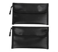 NINMORTH Paquete de 2 bolsas impermeables ignífugas para dinero, 8 capas térmicas para protección de efectivo, recibos y pasaportes, bolsa de silicona resistente al desgarro, color negro