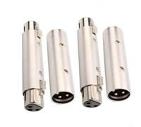NINMORTH Paquete de 4 adaptadores XLR de cambio de género, conectores macho a macho y hembra a hembra de aleación de zinc de 3 pines para micrófonos, amplificadores y equipo de audio de estudio