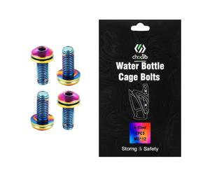 NINMORTH Paquete de 4 tornillos para portabidones para bicicleta de montaña y carretera, M5 x 12 mm, cierres de acero de aleación para rojo, azul, verde, naranja