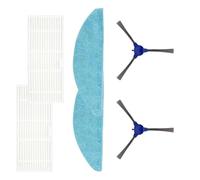 NINMORTH Para Cecotec para Conga M70 y para Genesis Robot Aspirador Kit de repuesto: cepillo lateral, filtro, paño de fregona (2 unidades cada uno)