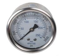 NINMORTH Para medidor de lavado a presión resistente 0-6000 PSI, cuerpo de acero inoxidable con conexión rápida, relleno de glicerina para estabilidad (0-3500 PSI)