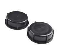 NINMORTH Para PP S100 x 8 IBC - Tapa de extremo de tapa de tanque, paquete de 2, adaptador de manguera de jardín negro para tanques de agua del Reino Unido y Europa, compatible con tubos de metal de
