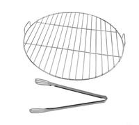 NINMORTH Parrilla redonda de acero inoxidable con mango para parrillas Weber 1241304 y 57 cm, reemplazo de 45 cm (55 cm)