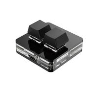 NINMORTH RGB para mini teclado mecánico de 2 teclas, macro juegos personalizables, USB and Play, programable con software Win7/10/11, para diseño compacto de 5 x 5 cm, color negro