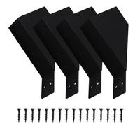 NINMORTH Soportes de hierro resistentes de 45 grados para pérgola de 2 x 4, postes de madera, conectores de soporte en ángulo negro, paquete de 2 o 4 unidades