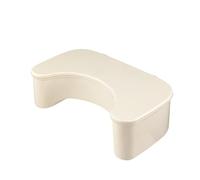 NINMORTH Taburete de inodoro para sentadillas, 40,5 x 24 x 14 cm, para taburete de polipropileno con compartimento de almacenamiento, color beige o blanco