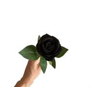 NINMORTH Tallo de rosa artificial individual, flor de seda realista con alambre flexible para bricolaje, ramo de boda, decoración del hogar, hotel, rosa falsa lavable, 51 cm (negro)