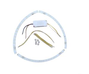 NINMORTH Tira LED curvada de alto brillo para luces de ventilador de techo, 18 W, 27 W, 36 W, para módulo SMD con controlador, transparente para reemplazo de montaje en superficie (3 piezas de 27 W x