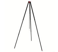 NINMORTH Trípode plegable para camping, altura ajustable y colgador de luz, parrilla de fogata, accesorio ligero de aleación de aluminio, color negro