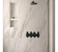 NINMORTH Válvula de ángulo de latón multisalida de 1 a 4 vías, para compacto para distribuidor de agua, fregadero, inodoro, lavadora, grifo divisor de 4 puertos, color gris