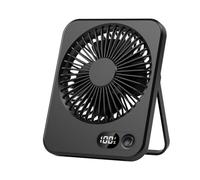 NINMORTH Ventilador de viaje portátil recargable con 5 ajustes de velocidad, inclinación de 180°, pantalla de alimentación digital, batería de 1200 mAh, ventilador de escritorio USB delgado y