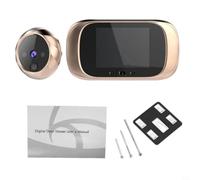 NINMORTH Visor digital de puerta con pantalla LCD de 2.8 pulgadas, timbre de cámara inteligente con captura de fotos, gran angular de 90 grados, plateado (dorado)
