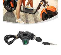 NINMORTH Voltímetro digital del acelerador con bloqueo de interruptor de llave, pantalla de voltaje de 12 V-84 V, LED verde, montaje en manillar, compatible con manillares de 22 mm