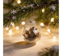 NINMORTH Wildlife Wonders - Adorno de plástico 2D, acabado de decoración navideña, diseño animal hecho a mano, 1,9 cm, blanco, para árbol de Navidad, corona, decoración de mesa