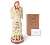 NINNSSOT Regalos Originales de 40 Cumpleaños Mujer, Personalizados 40 Años Figura de Angel Esculpida Decoracion Fiesta para Mamá, Esposa, Amiga, Hermana
