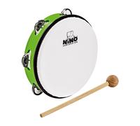 Nino Percussion nino51gg 8" plástico ABS Jingle tambor con baqueta, color verde zacate