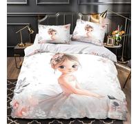 Niño angelical Funda de Edredón Diseño 3D Juego de 3 Piezas Cierre de Cremallera Oculta incluye Fundas de Almohada Lavables Escultura blanda Funda Edredon for Ancianos Super king（260x220cm）