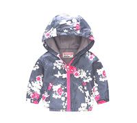Niño Bebé Dinosaurio Arco Iris Camuflaje Cremallera Chaqueta a prueba de viento Encapuchado Trench Abrigos ligeros para niños Cortavientos Ropa de abrigo casual Chaqueta de invierno para niños, gris
